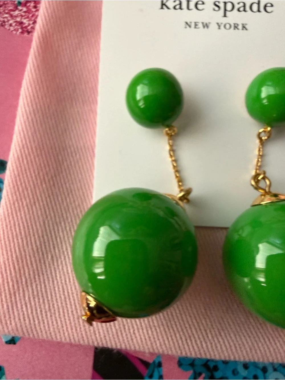 NWT Kate Spade Have A Ball Linear Earrings